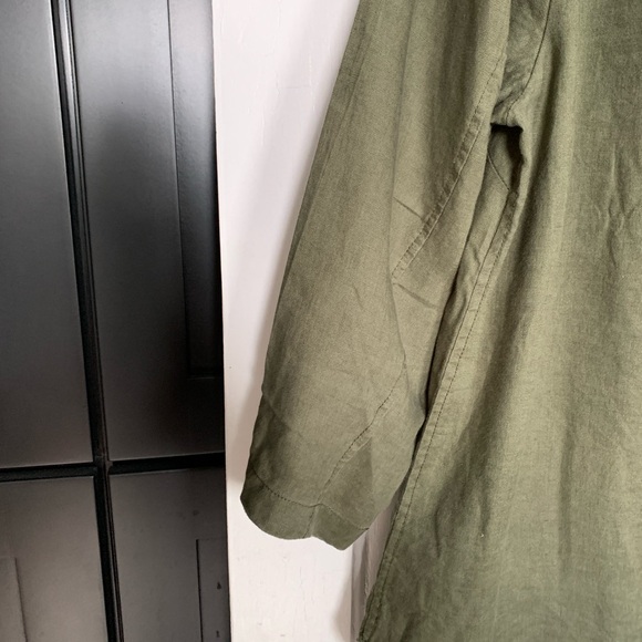 Army Green Linen Jacket 1X - Picture 4 of 6